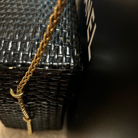 Vintage Rare Authentic Black CHANEL Wicker Bag - Picture 2 of 11